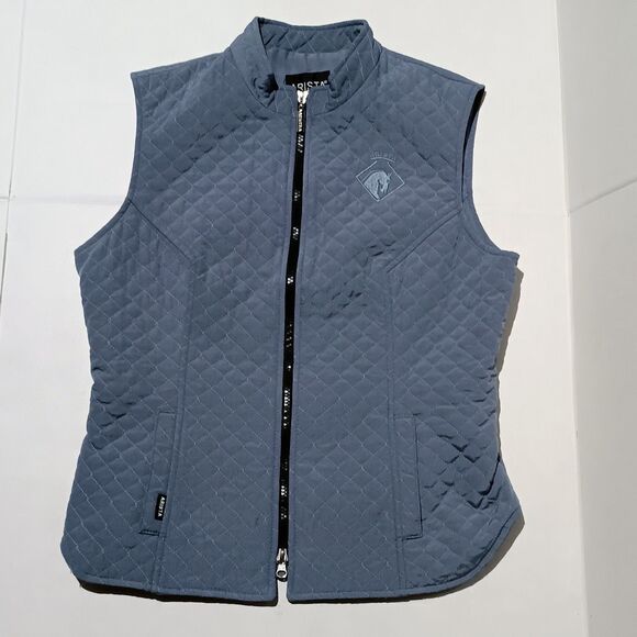 Arista Quilted Zip Up Vest-Medium-Equestrian-Pockets-Two Way Zip-Embroidered - Picture 1 of 9